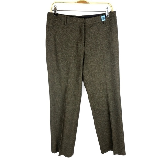 Sold- DKNY Wool Trousers Pleated Straight Leg Size 6 Wool Blend Trousers - Picture 1 of 6